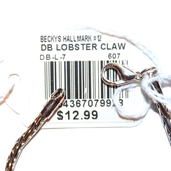 DaVinci Charm Bracelet 7" w/ 7 Beads - Basketball Sports Star Cheer Orange CZ - Picture 3 of 4